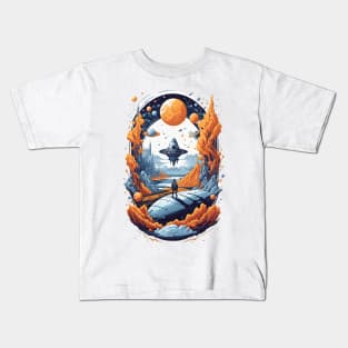 Space astronaut illustration design Kids T-Shirt